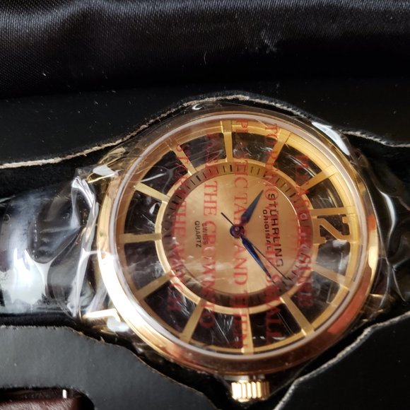 [NEW] Stuhrling Original - Swiss Quartz Watch - Gold Face - Box Set - Picture 4 of 11